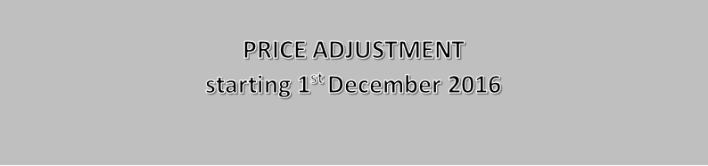 General Information on Price Increasement